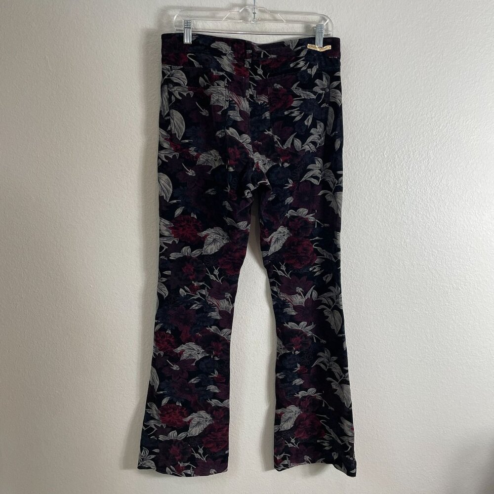 Anthropologie Pilcro Womens 29 Flare Leg Floral Corduroy Jeans Pants Stretch